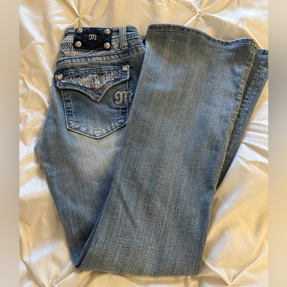 Miss Me Stylish Blue Distressed Women's Jeans - Picture 13 of 13